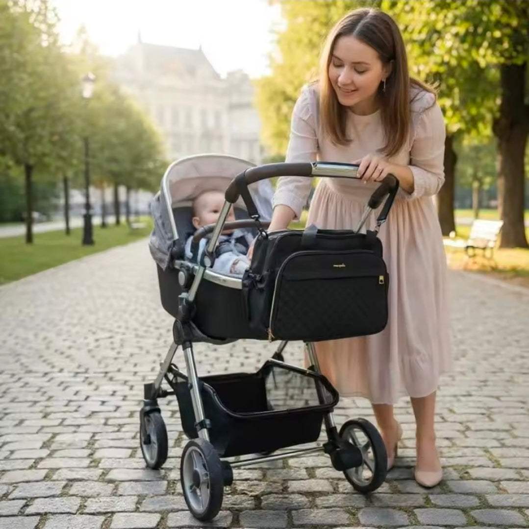 Luxury Baby Changing Bag UK | Large Capacity Nappy Bag with Bottle Storage & Stroller Straps | Stylish Maternity Travel Bag – Rebeelaa Essentials
