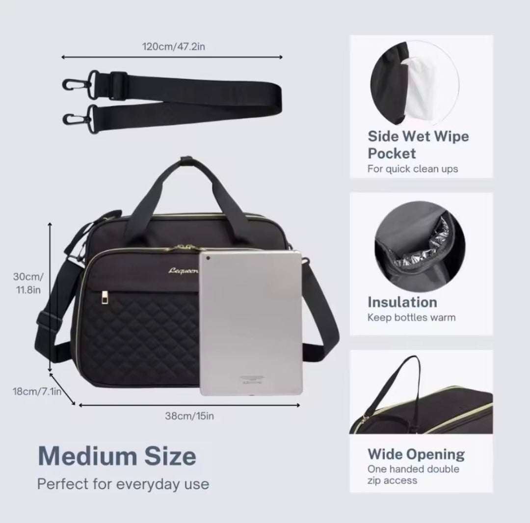 Luxury Baby Changing Bag UK | Large Capacity Nappy Bag with Bottle Storage & Stroller Straps | Stylish Maternity Travel Bag – Rebeelaa Essentials