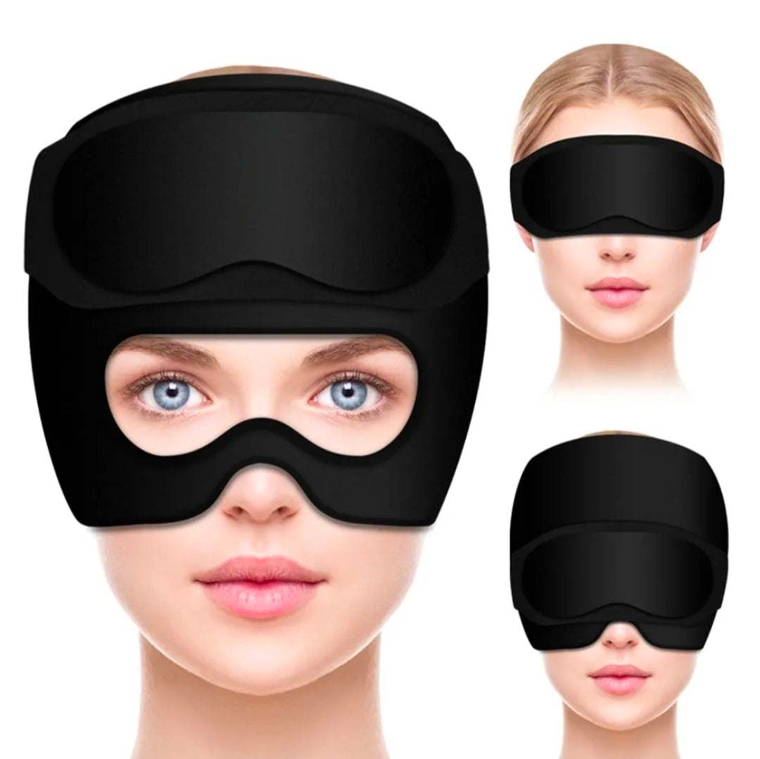Gel Migraine Relief Cap & Eye Mask UK | 360° Headache & Sinus Relief Wrap – Hot & Cold Therapy Sleep Mask – Rebeelaa Wellness