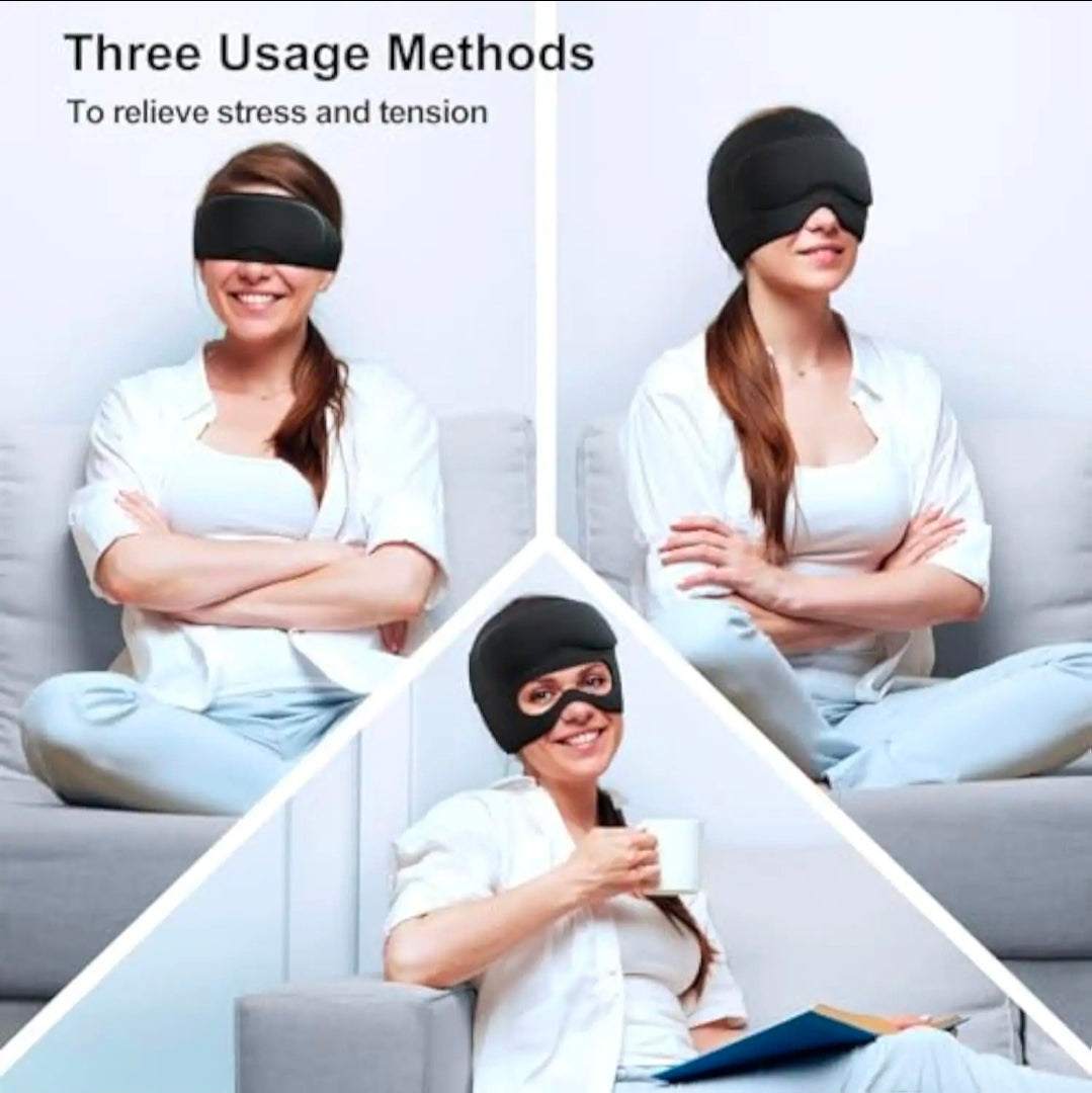 Gel Migraine Relief Cap & Eye Mask UK | 360° Headache & Sinus Relief Wrap – Hot & Cold Therapy Sleep Mask – Rebeelaa Wellness
