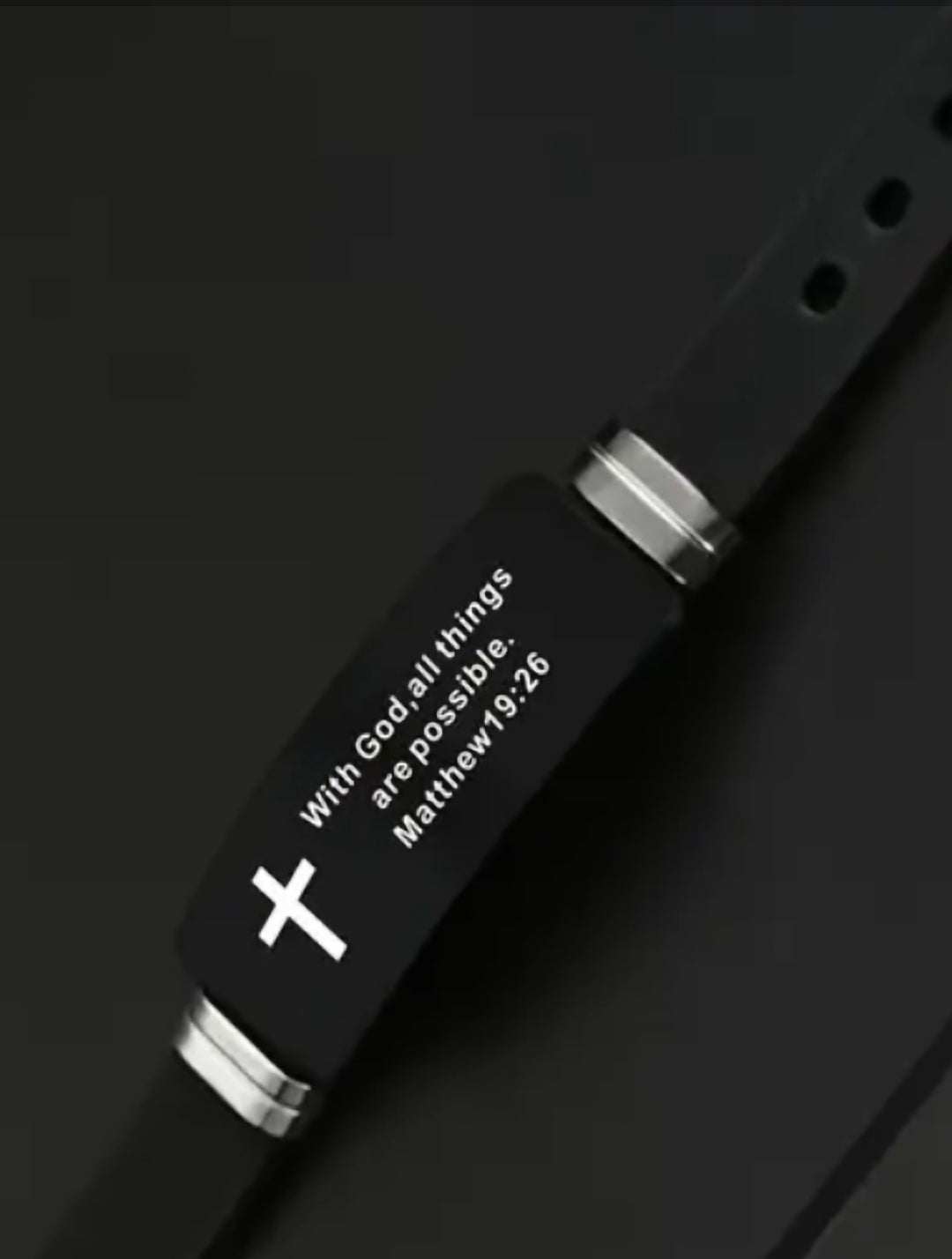 Christian Cross Bracelet UK | “With God All Things Are Possible” Matthew 19:26 – Adjustable Faith Wristband Gift for Men & Women – Rebeelaa Collection
