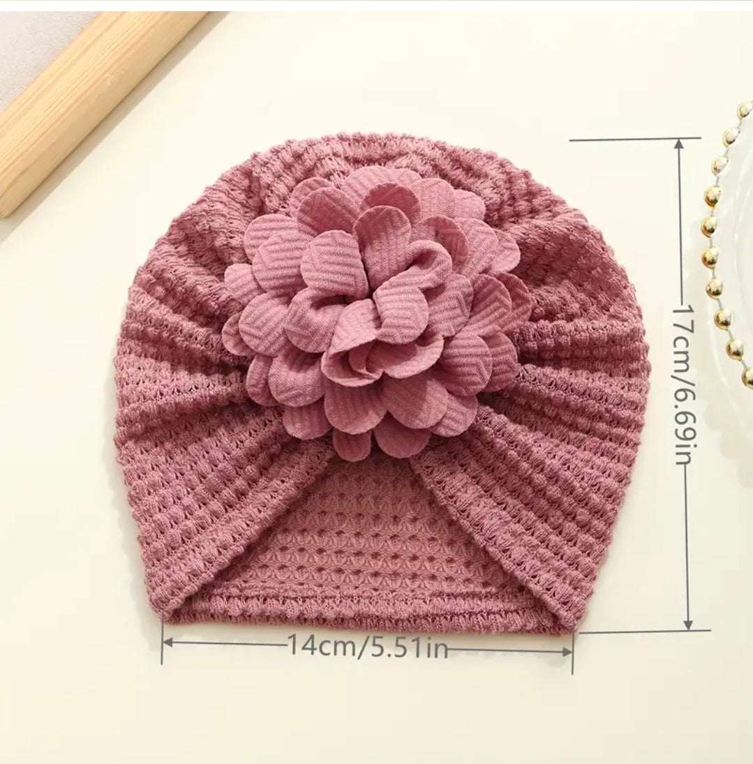 Rebeelaa Baby Floral Turban Hat (Pack of 3) – Soft Stretch Newborn Headwrap Set for Baby Girls UK | Cute Infant Headband Gift Set