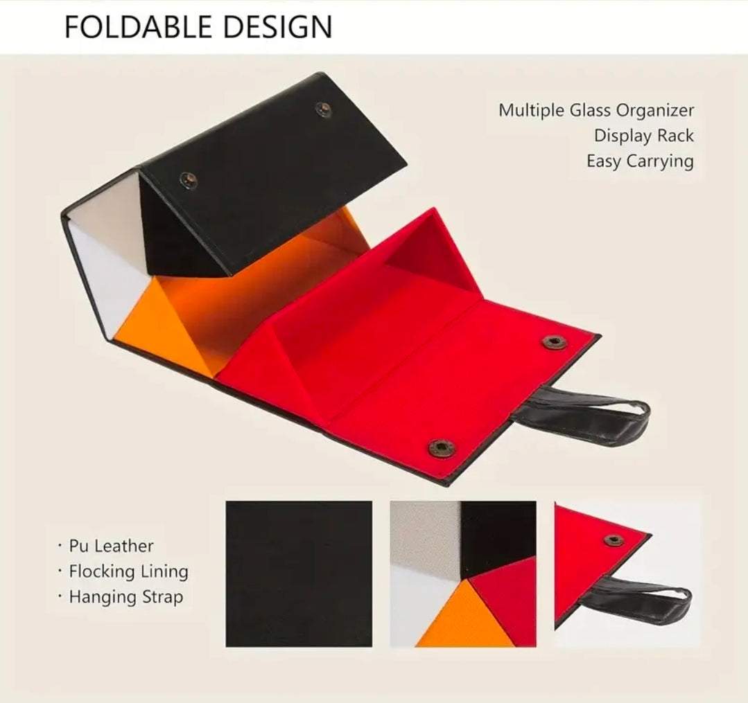 Luxury Foldable Multi-Compartment Makeup & Glasses Storage Box UK | Travel Cosmetic Organiser Case with Snap Closure – Rebeelaa Collection