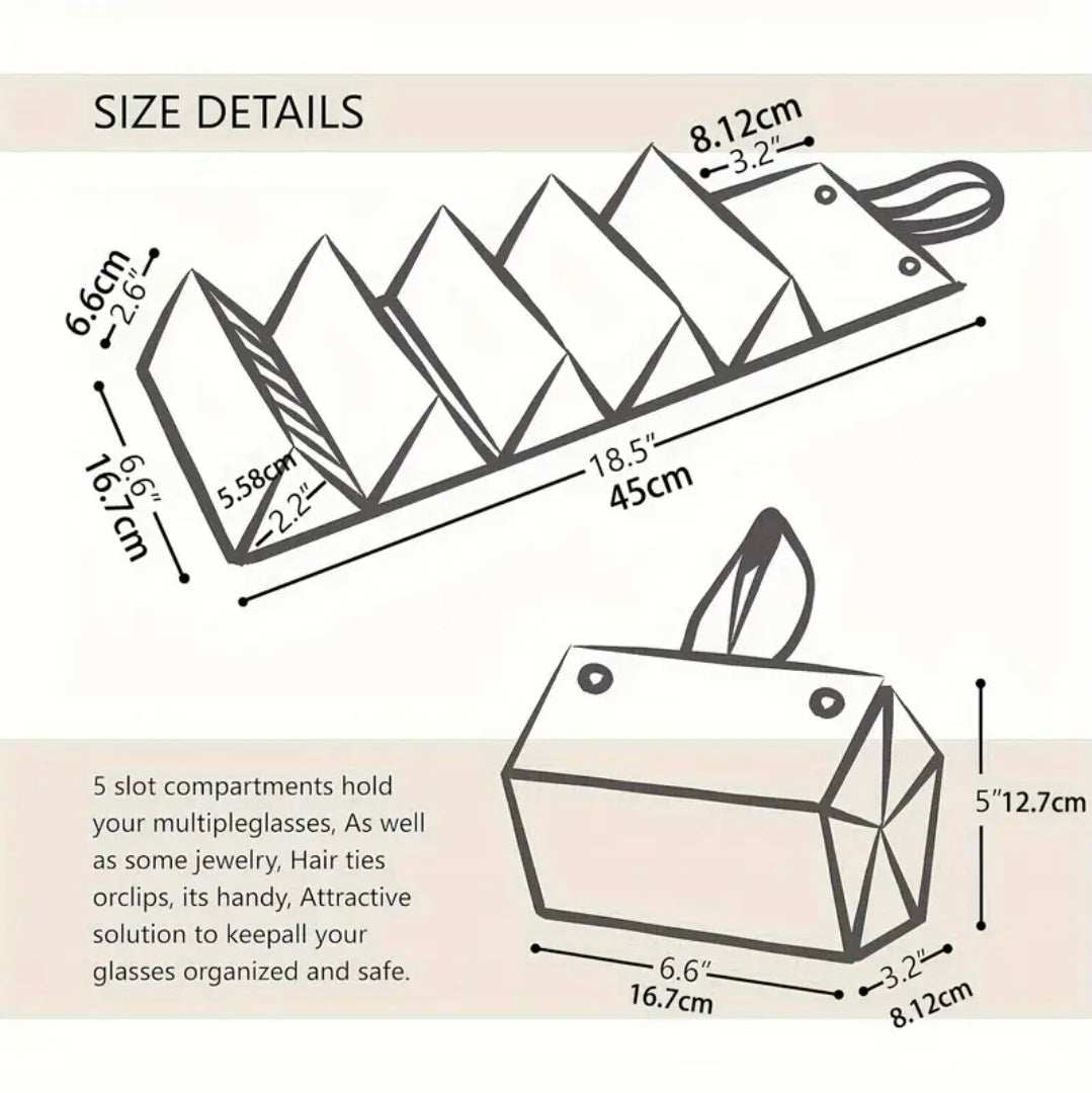 Luxury Foldable Multi-Compartment Makeup & Glasses Storage Box UK | Travel Cosmetic Organiser Case with Snap Closure – Rebeelaa Collection