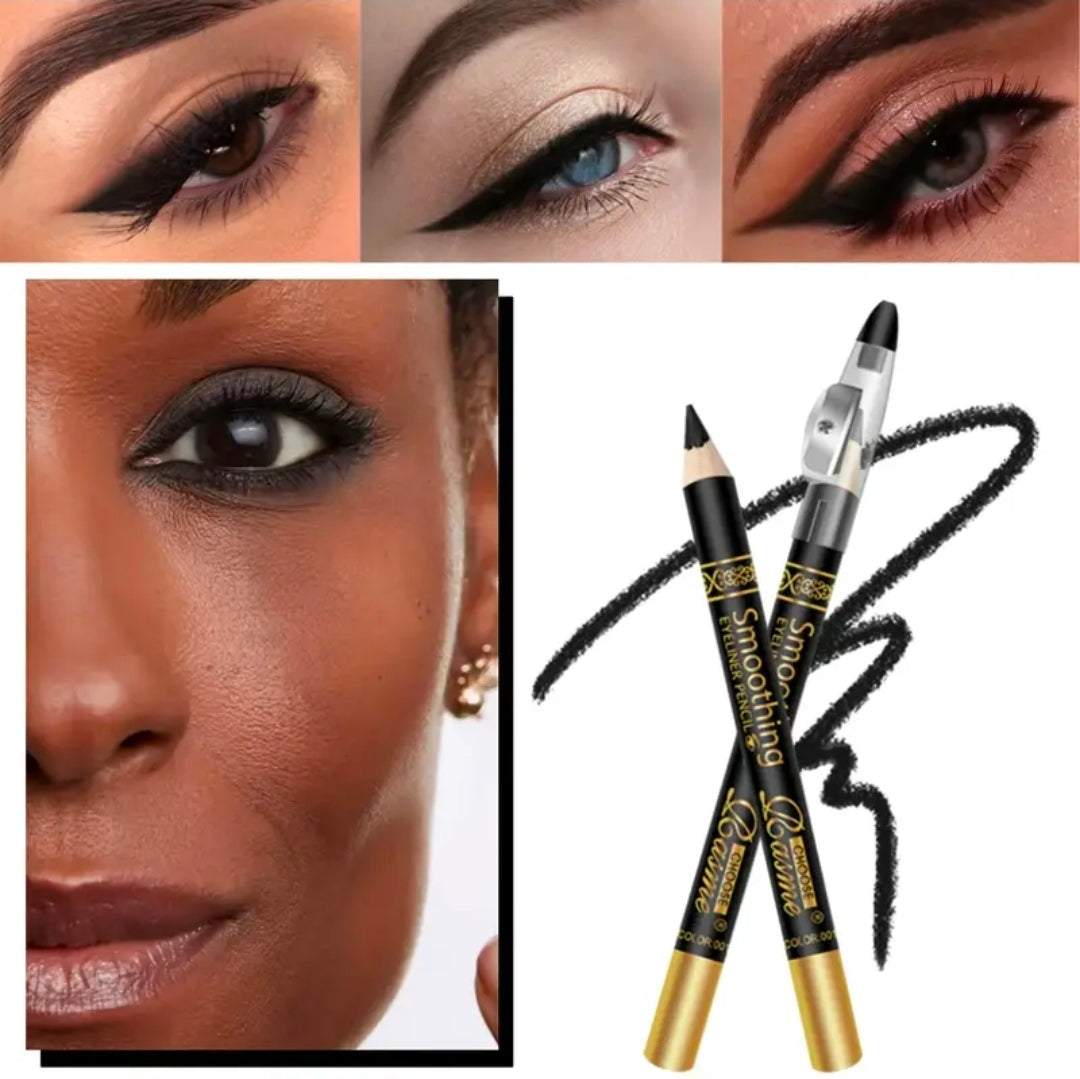 Waterproof Long-Lasting Eyeliner Pencil Set UK | 1 pack of 3 Smooth Creamy Eye Liner with Sharpener – Smudge-Proof Eye Makeup – Rebeelaa Beauty