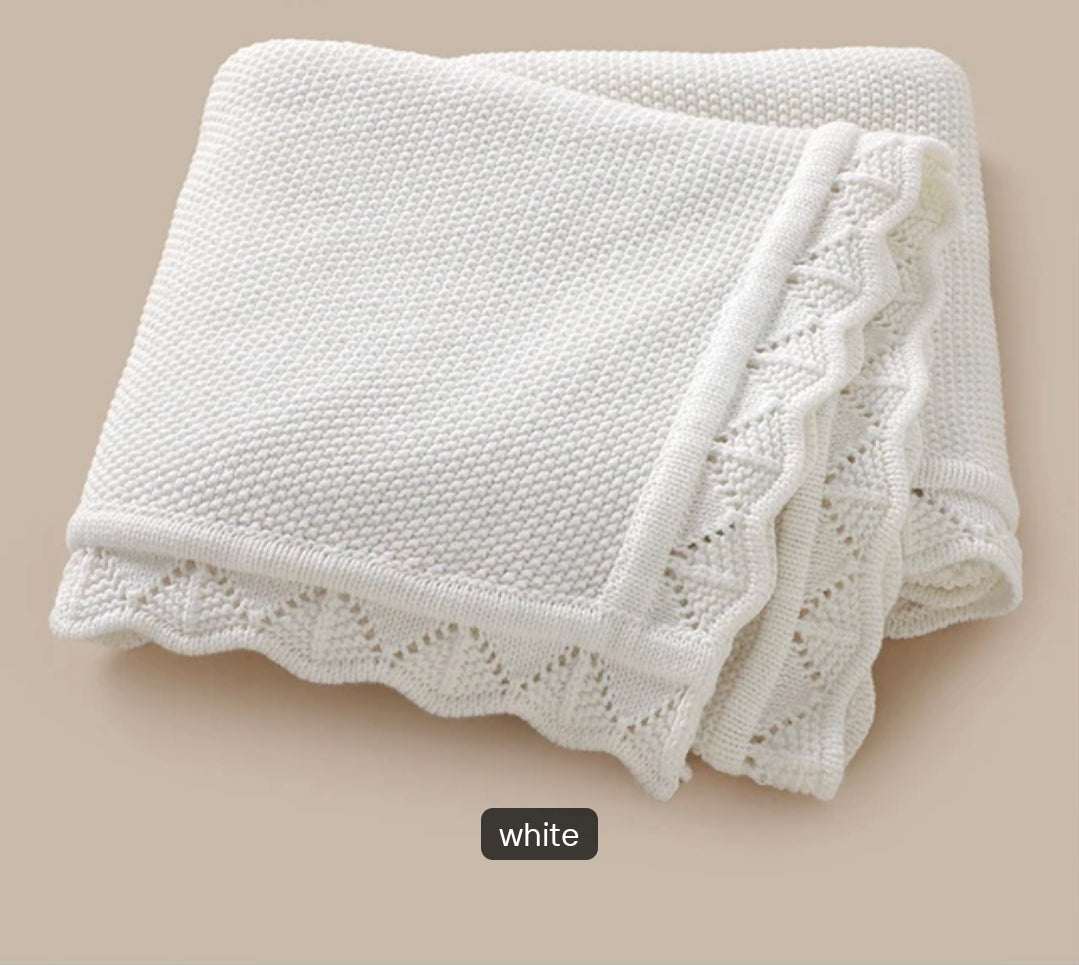 Luxury Knitted Baby Blanket UK | Soft Breathable Infant Wrap & Nursery Blanket – All Seasons Baby Gift – Rebeelaa Collection