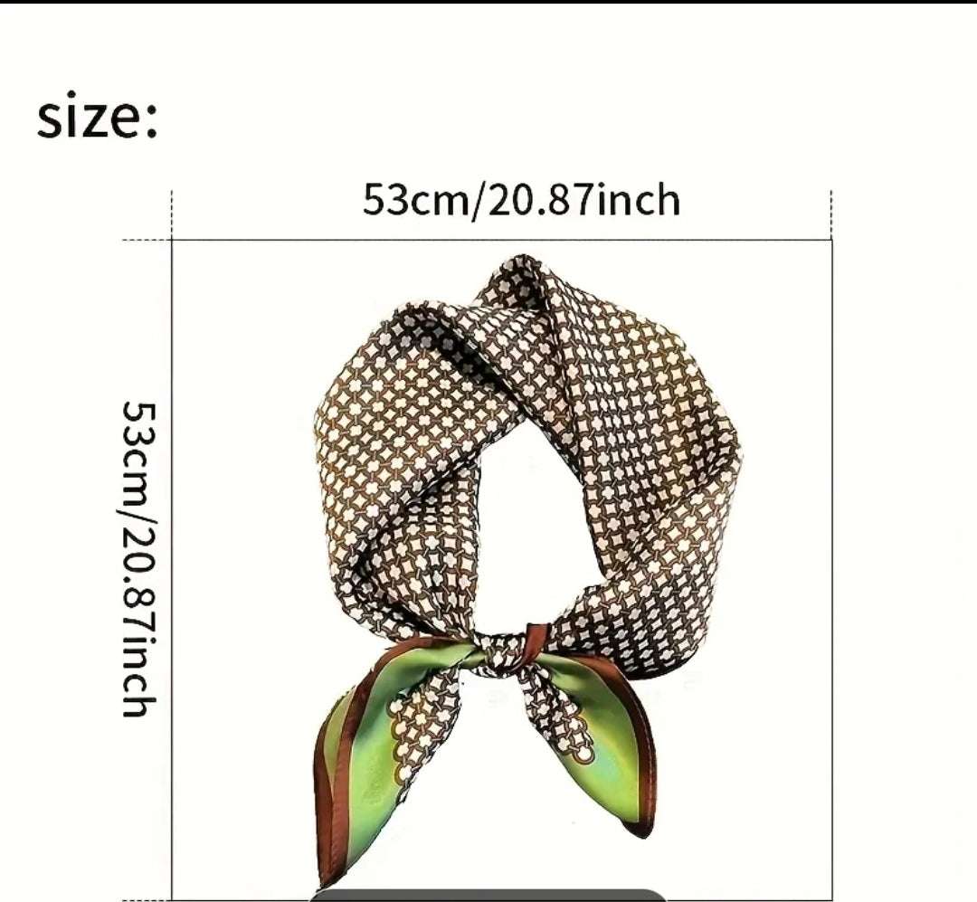 Luxury 100% Silk Square Scarf for Women UK | Elegant Printed Neck Hair & Bag Scarf – Rebeelaa Collection (53x53cm)