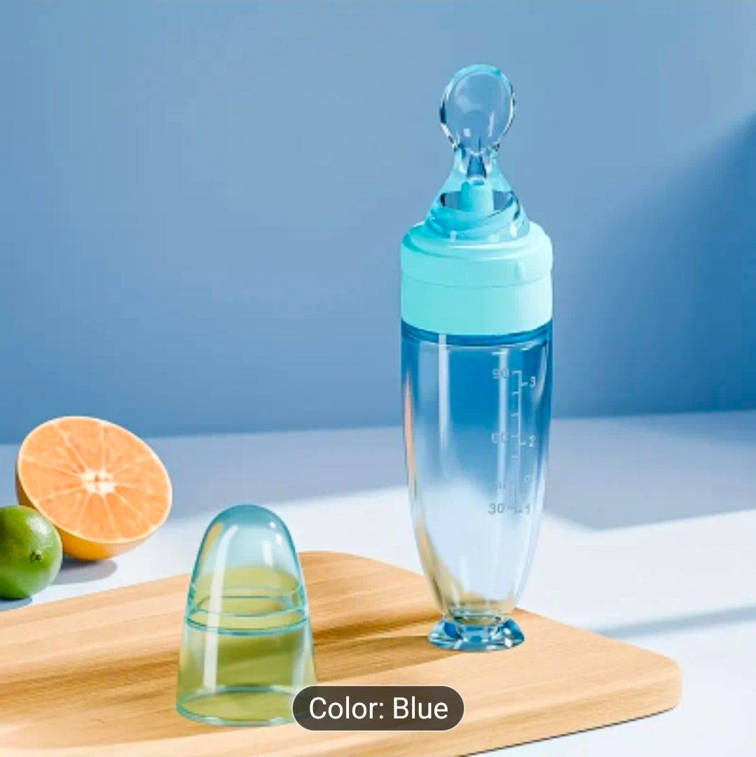 Rebeelaa Baby Food Squeeze Feeder Bottle – Silicone Spoon Feeding Bottle for Infants | BPA-Free Weaning & Feeding Dispenser UK