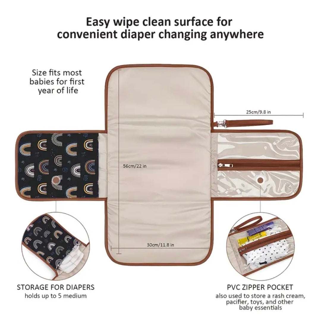 Portable Baby Changing Mat UK | Waterproof Foldable Diaper Changing Pad with Storage Pockets – Rebeelaa Baby Essentials