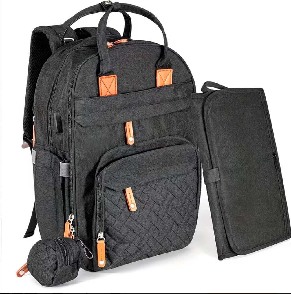 Luxury Baby Diaper Backpack UK | Multi-Functional Changing Bag with Insulated Bottle Pockets & Organizer | Rebeelaa Baby Essentials