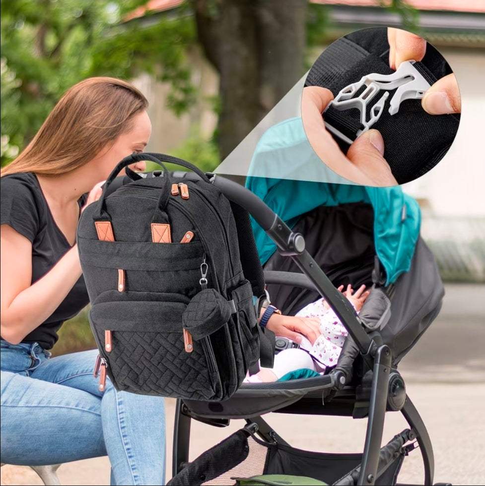 Luxury Baby Diaper Backpack UK | Multi-Functional Changing Bag with Insulated Bottle Pockets & Organizer | Rebeelaa Baby Essentials