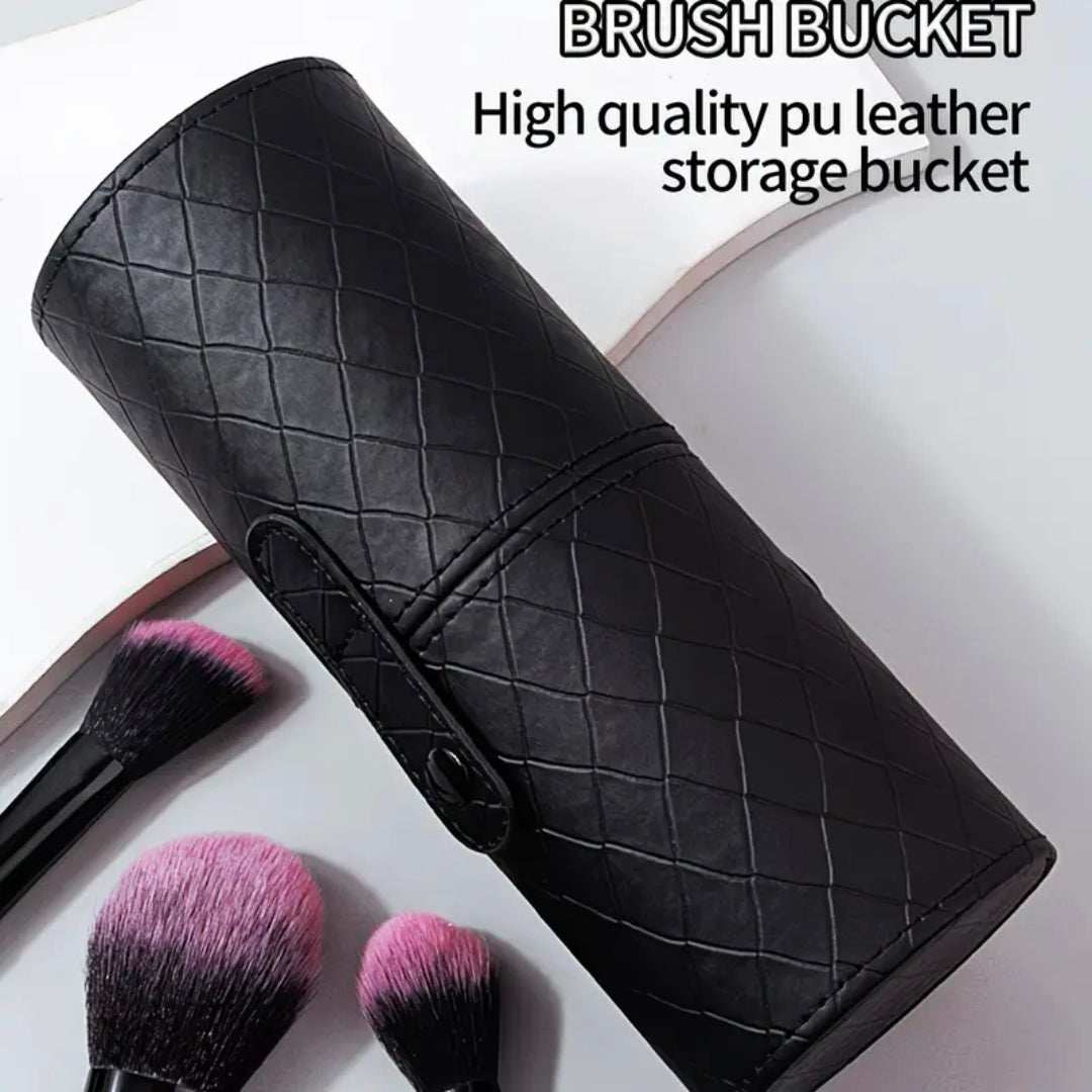 Luxury Makeup Brush Set with Travel Case UK | 12-Piece Professional Soft Bristle Brushes | Rebeelaa Beauty Essentials