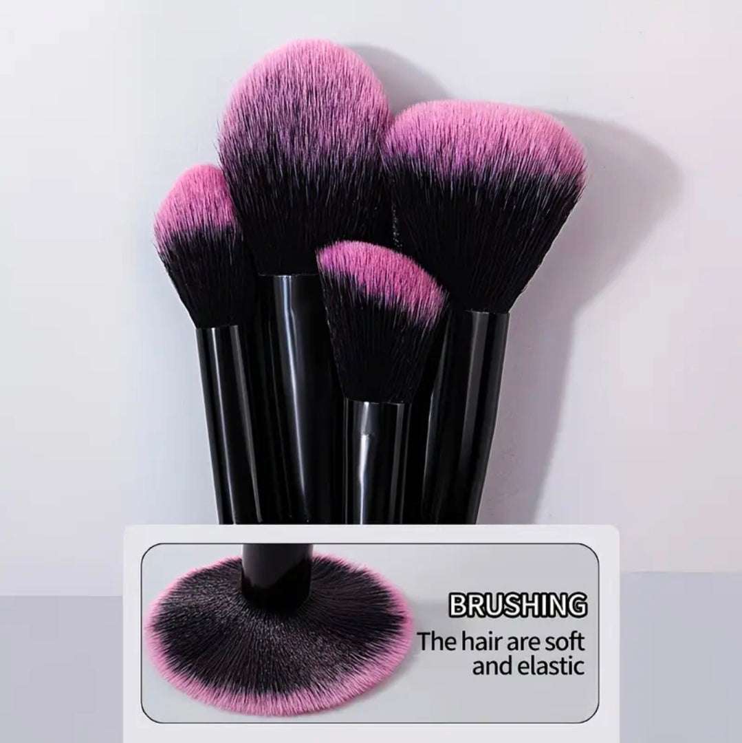 Luxury Makeup Brush Set with Travel Case UK | 12-Piece Professional Soft Bristle Brushes | Rebeelaa Beauty Essentials