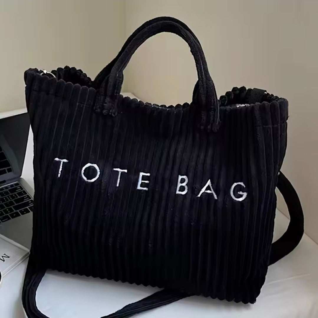 Luxury Versatile Corduroy Tote Bag for Women UK | Elegant Shoulder & Handbag – Rebeelaa Collection