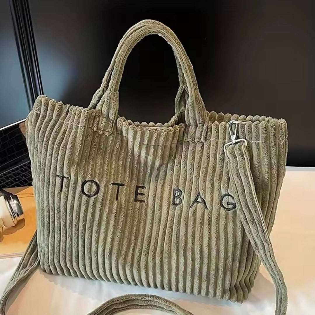 Luxury Versatile Corduroy Tote Bag for Women UK | Elegant Shoulder & Handbag – Rebeelaa Collection