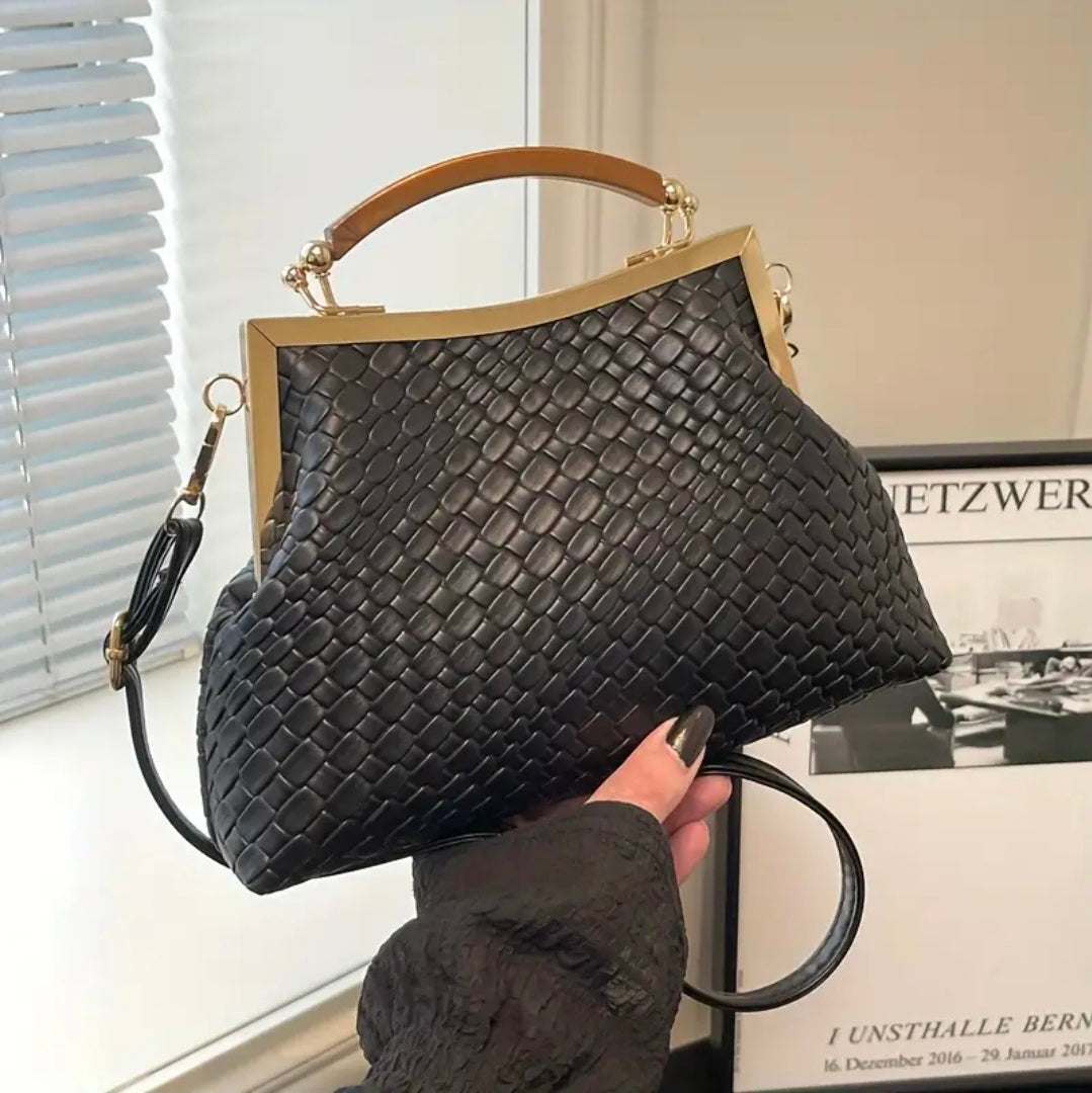 Rebeelaa Luxe Weave Handbag – Elegant Woven Leather Crossbody & Clutch Bag UK