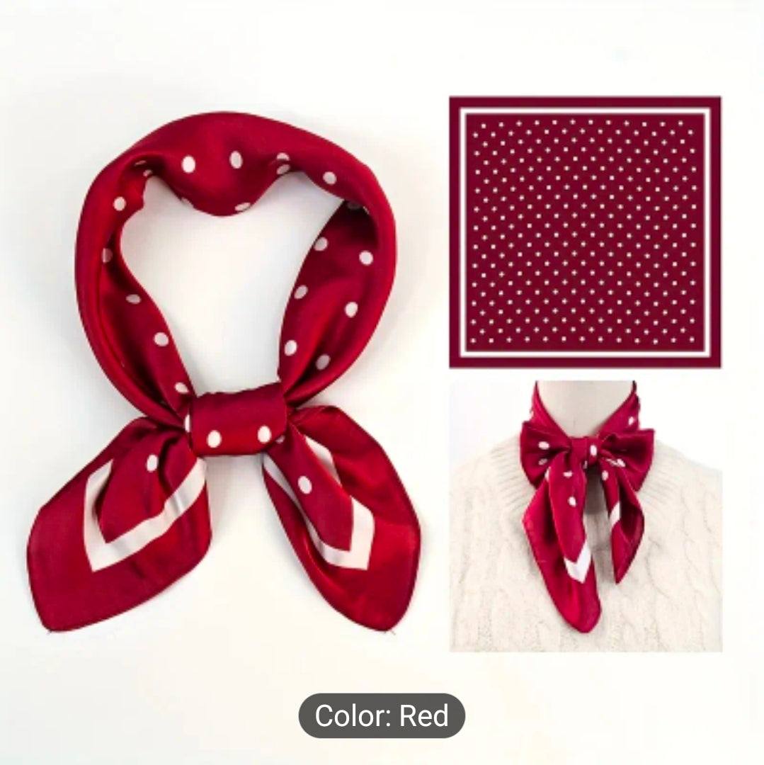 Luxury Red Polka Dot Silk Scarf UK | Elegant Neck, Hair & Handbag Scarf for Women – Rebeelaa Collection