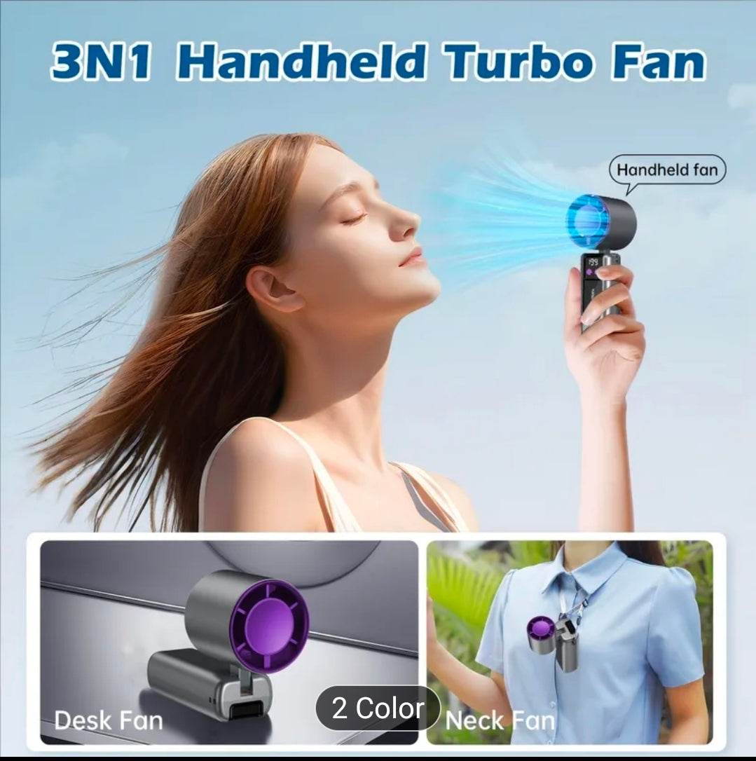 Rebeelaa Portable Handheld Fan with LED Display – 199 Speed Wind Control Settings, Rechargeable Cooling Fan