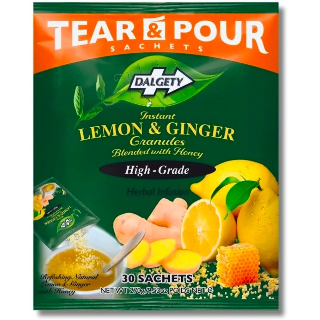 Dalgety Instant Lemon & Ginger Tea with Honey – Tear & Pour Sachets (30 Pack)