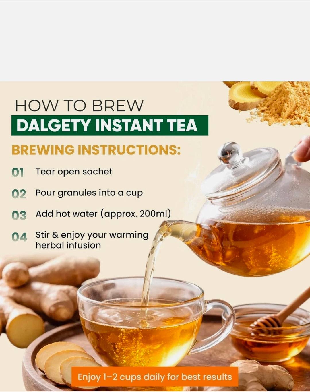 Dalgety Instant Lemon & Ginger Tea with Honey – Tear & Pour Sachets (30 Pack)